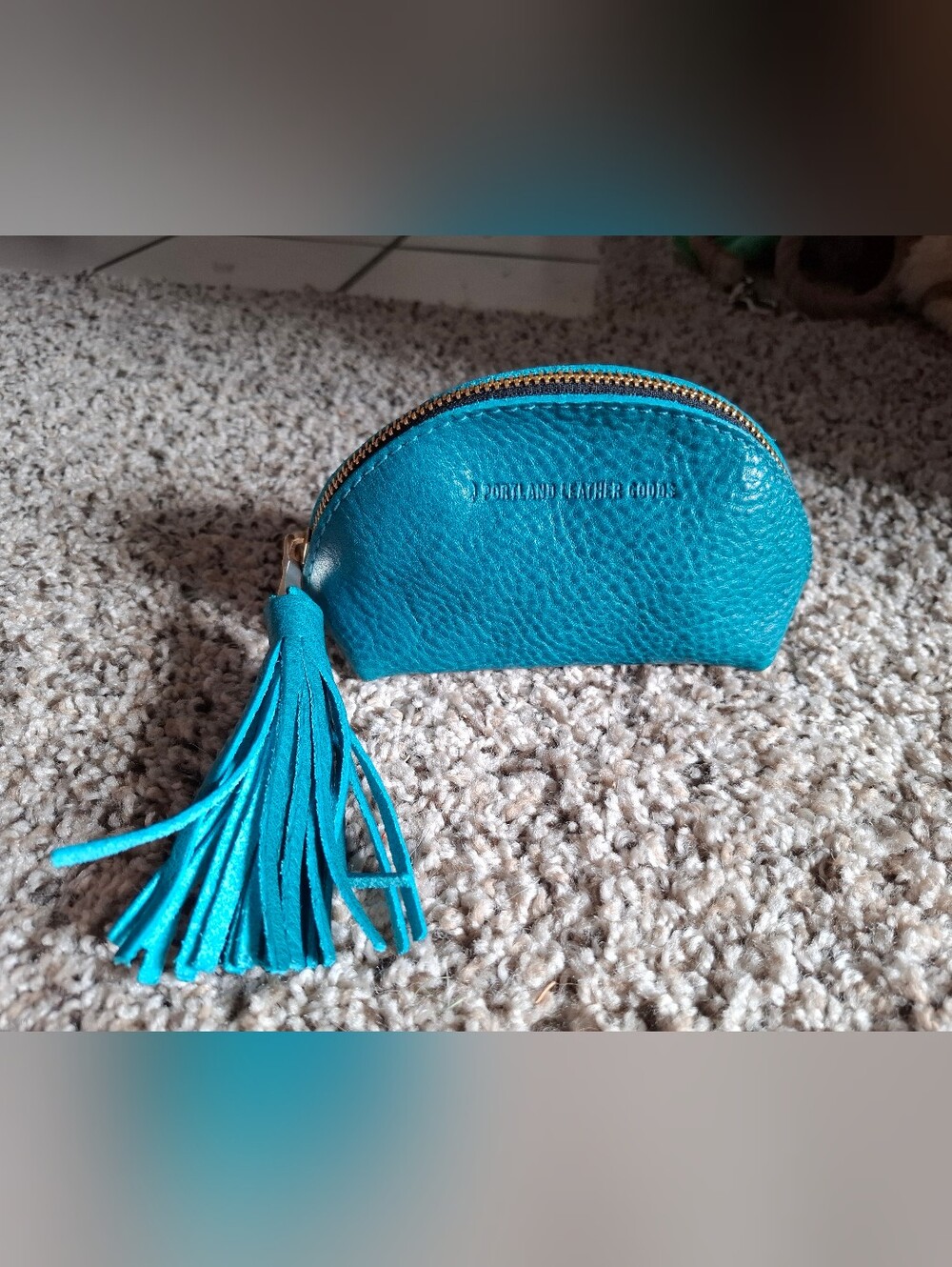 Aquarius 🦄 Portland Leather Turquoise Leather Tassel Taco